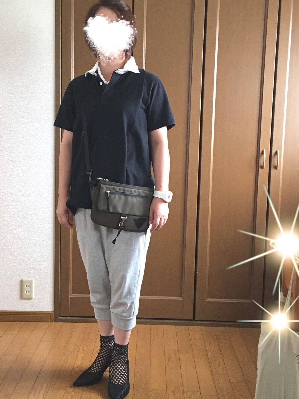 「秋のコーデ、休日スタイル、ラフ、おしゃれさんと繋がりたい、サルエルパンツ、スウェット、ZARA、がっちり体型、ソックスパンプス」｜「ZARAのアイテム（パンプス、ブラック系）」を使った、ミロリン🐷さん（レディース・162cm）の秋コーディネートの1枚目の写真