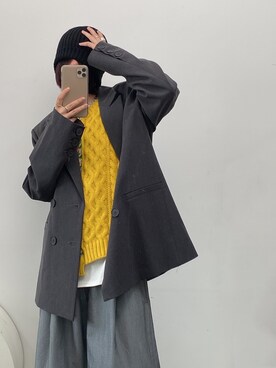 「休闲」｜「アイテム（フォーマルスーツ/小物）」を使った、我巨无霸喜欢吃榴莲さん（レディース・157cm）の冬コーディネート