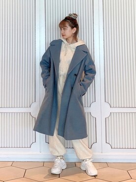 「FREE'S MART（フリーズマート）のアイテム（チェスターコート）」を使った、Otsuguさん（レディース・159cm）の冬コーディネート