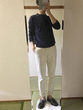 「ONLY（オンリー）のアイテム（チノパンツ）」を使った、あっつんさん（メンズ・173cm）の春コーディネート