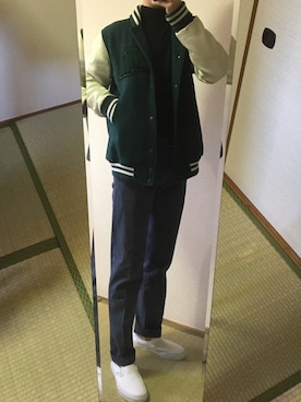 「Levi's（リーバイス）のアイテム（スタジャン）」を使った、あっつんさん（メンズ・173cm）の冬コーディネート