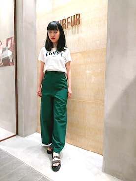 「FURFUR（ファーファー）のアイテム（Tシャツ/カットソー）」を使った、FURFUR 梅田エスト店さん（レディース・160cm）の夏コーディネート