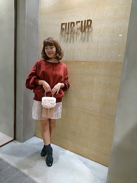 「FURFUR（ファーファー）のアイテム（Tシャツ/カットソー）」を使った、FURFUR 梅田エスト店さん（レディース・160cm）の秋コーディネート