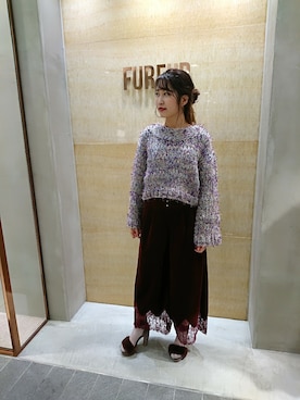 「ファーサンダル」｜FURFUR 梅田エスト店さん（レディース・160cm）の秋コーディネート