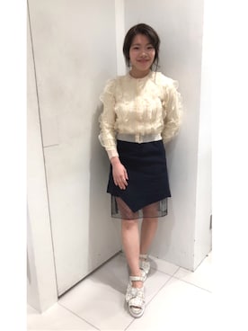「アイテム（サンダル、グリーン系）」を使った、FURFUR 梅田エスト店さん（レディース・152cm）の冬コーディネート