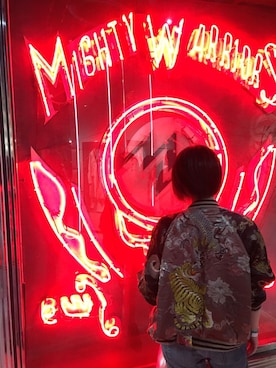 「アイテム（スタジャン、ブラウン系）」を使った、373さん（レディース・160cm）の秋コーディネート