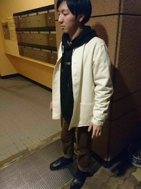 「アイテム（カバーオール）」を使った、たいようさん（メンズ・165cm・10代）の春コーディネート