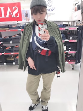 「LEPSIM（レプシィム）のアイテム（MA-1）」を使った、KEIさん（レディース・158cm）の秋コーディネート