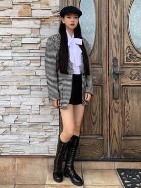 「KANGOL（カンゴール）のアイテム（財布/小物）」を使った、さらゆにこーんさん（レディース・162cm）の秋コーディネート