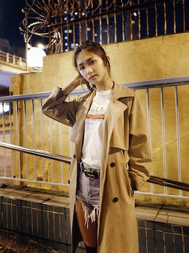 「amber（アンバー）のアイテム」を使った、Christine Cさん（レディース・178cm）の冬コーディネート