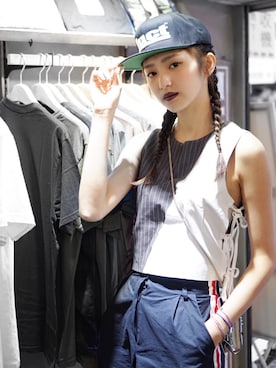 「amber（アンバー）のアイテム」を使った、Christine Cさん（レディース・178cm）の冬コーディネート