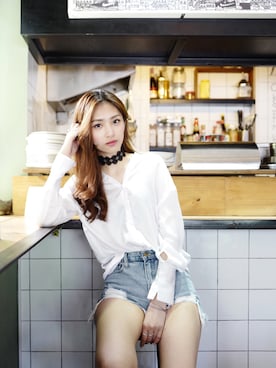 「amber（アンバー）のアイテム」を使った、Christine Cさん（レディース・178cm）の冬コーディネート