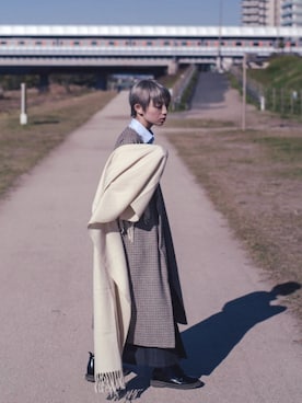 「金髪ショート」｜「アイテム（ジャケット/アウター）」を使った、73さん（レディース・154cm）の冬コーディネート