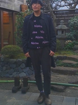 「NOISE MAKER（ノイズメーカー）のアイテム（ニット/セーター）」を使った、uyaさん（メンズ・175cm）の冬コーディネート
