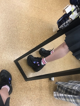 「WC（ダブル シー）のアイテム（シューズ）」を使った、むうぽぽさん（レディース・155cm）の春コーディネート