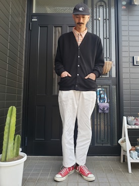 「アイテム（ソックス/靴下）」を使った、谷口"O-$HOW"峻介さん（メンズ・186cm・30代）の春コーディネート