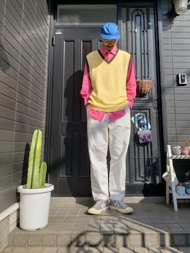 「アイテム（ソックス/靴下）」を使った、谷口"O-$HOW"峻介さん（メンズ・186cm・30代）の春コーディネート