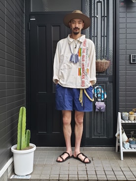 「アイテム（サンダル）」を使った、谷口"O-$HOW"峻介さん（メンズ・186cm・30代）の春コーディネート