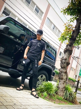 「Y-3（ワイスリー）のアイテム（財布/小物）」を使った、takedefさん（メンズ・173cm）の夏コーディネート