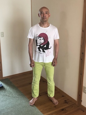 「RED EAR（レッドイヤー）のアイテム（パンツ）」を使った、柴犬ゴローさん（メンズ・178cm）の夏コーディネート