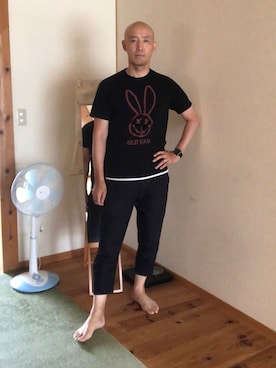 「RED EAR（レッドイヤー）のアイテム（トップス）」を使った、柴犬ゴローさん（メンズ・178cm）の夏コーディネート