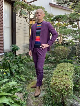 「Paul Smith（ポールスミス）のアイテム（ブーツ）」を使った、柴犬ゴローさん（メンズ・178cm）の秋コーディネート