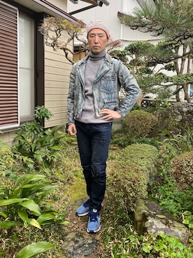 「Paul Smith（ポールスミス）のアイテム（ニットキャップ/ビーニー）」を使った、柴犬ゴローさん（メンズ・178cm）の冬コーディネート
