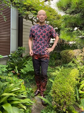 「Paul Smith（ポールスミス）のアイテム（サンダル）」を使った、柴犬ゴローさん（メンズ・178cm）の夏コーディネート