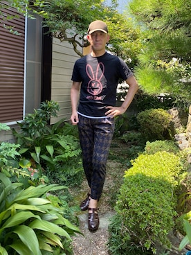 「Paul Smith（ポールスミス）のアイテム（サンダル）」を使った、柴犬ゴローさん（メンズ・178cm）の夏コーディネート