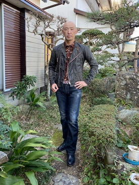「Paul Smith（ポールスミス）のアイテム（ブーツ）」を使った、柴犬ゴローさん（メンズ・178cm）の冬コーディネート