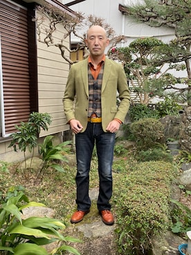 「ポールスミス」｜「アイテム（ブーツ）」を使った、柴犬ゴローさん（メンズ・178cm）の冬コーディネート