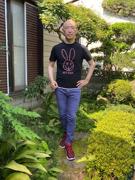 「RED EAR（レッドイヤー）のアイテム（トップス）」を使った、柴犬ゴローさん（メンズ・178cm）の夏コーディネート