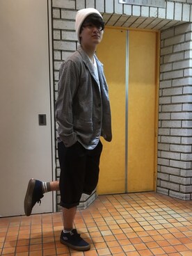「Engineered Garments（エンジニアードガーメンツ）のアイテム（その他アウター）」を使った、sunhouse神南さん（メンズ・178cm）の春コーディネート