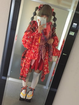 「真っ赤」｜かりんぽこさん（レディース・161cm）の春コーディネート