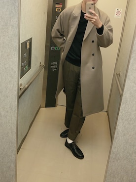 「アイテム（チェスターコート）」を使った、かずきさん（メンズ・184cm・10代）の秋コーディネート