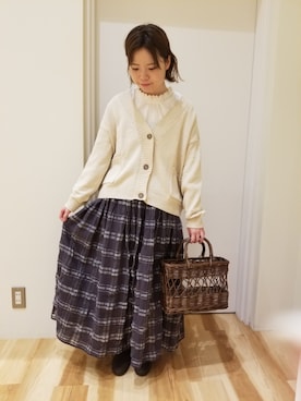 「＃カーディガン」｜やましたりなさん（レディース・154cm）の春コーディネート
