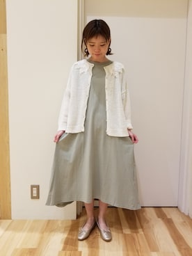 「USAコットン」｜「アイテム（バレエシューズ）」を使った、やましたりなさん（レディース・154cm）の春コーディネート