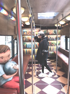 「UNKNOWN.（アンノウン）のアイテム（帽子）」を使った、吳羚鏵さん（レディース・159cm）の冬コーディネート