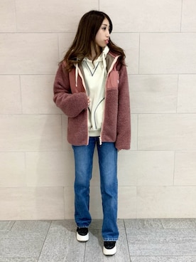 「Lee（リー）のアイテム（ブルゾン）」を使った、めい にゃんさん（レディース・151cm）の秋コーディネート