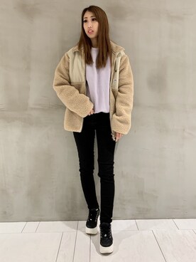 「Lee（リー）のアイテム（ブルゾン）」を使った、めい にゃんさん（レディース・151cm）の秋コーディネート