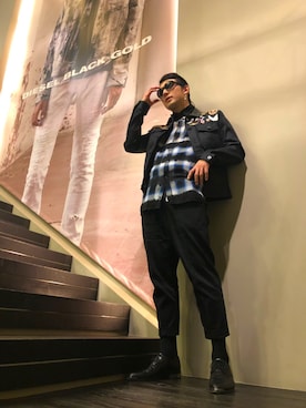 「Blackstyle」｜Dadaさん（メンズ・185cm）の冬コーディネート