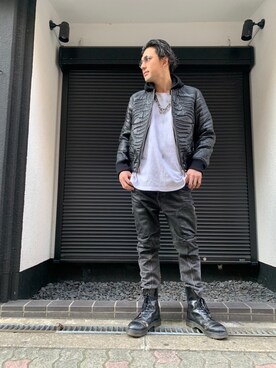 「DIESEL OSAKA」｜「アイテム（ブルゾン）」を使った、Dadaさん（メンズ・186cm）の冬コーディネート