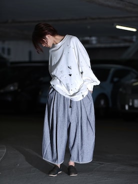 「my beautiful landlet（マイビューティフルランドレット）のアイテム（スウェット）」を使った、OVIE STUDIOさん（メンズ・165cm）の春コーディネート