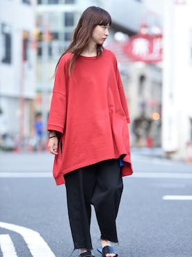 「ESSAY（エッセイ）のアイテム（パンツ）」を使った、OVIE STUDIOさん（レディース・163cm）の夏コーディネート