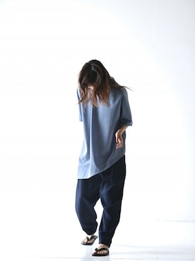 「YANTOR（ヤントル）のアイテム（パンツ）」を使った、OVIE STUDIOさん（レディース・163cm）の夏コーディネート