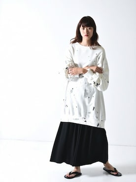 「my beautiful landlet（マイビューティフルランドレット）のアイテム（スウェット）」を使った、OVIE STUDIOさん（レディース・163cm）の夏コーディネート
