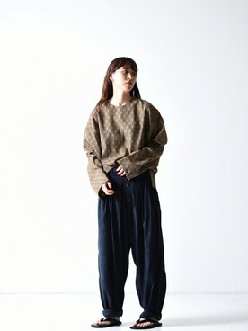 「YANTOR（ヤントル）のアイテム（トップス）」を使った、OVIE STUDIOさん（レディース・163cm）の夏コーディネート