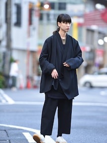 ジャケット・アウター BISHOOL Kimono Jacket BISHOOL Wool Gabardine KIMONO Over Jacket - BISHOOL,Edwina