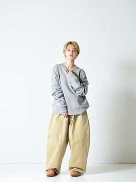 「my beautiful landlet（マイビューティフルランドレット）のアイテム（スウェット）」を使った、OVIE STUDIOさん（レディース・154cm）の秋コーディネート