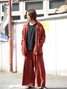 「my beautiful landlet（マイビューティフルランドレット）のアイテム（スウェット）」を使った、OVIE STUDIOさん（メンズ・165cm）の秋コーディネート